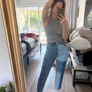 PacSun Two-Tone Blue Straight Leg Jeans